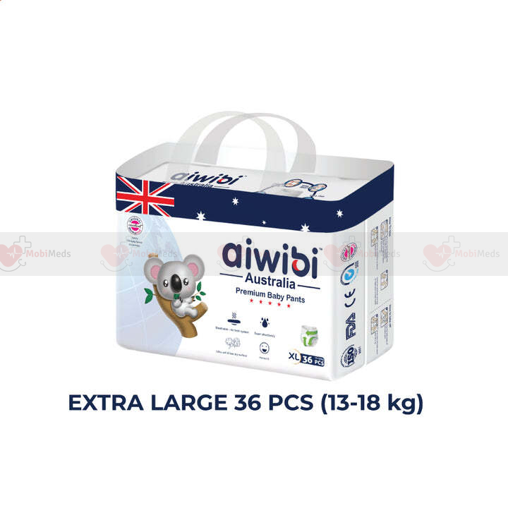 Aiwibi Australian Disposable Breathable Baby Diapers With Elastic Waistband - XL36
