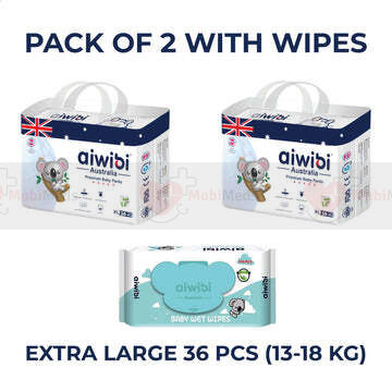 Aiwibi Australian Premium Baby Pants- XL36 Pack of 2 with Wipes
