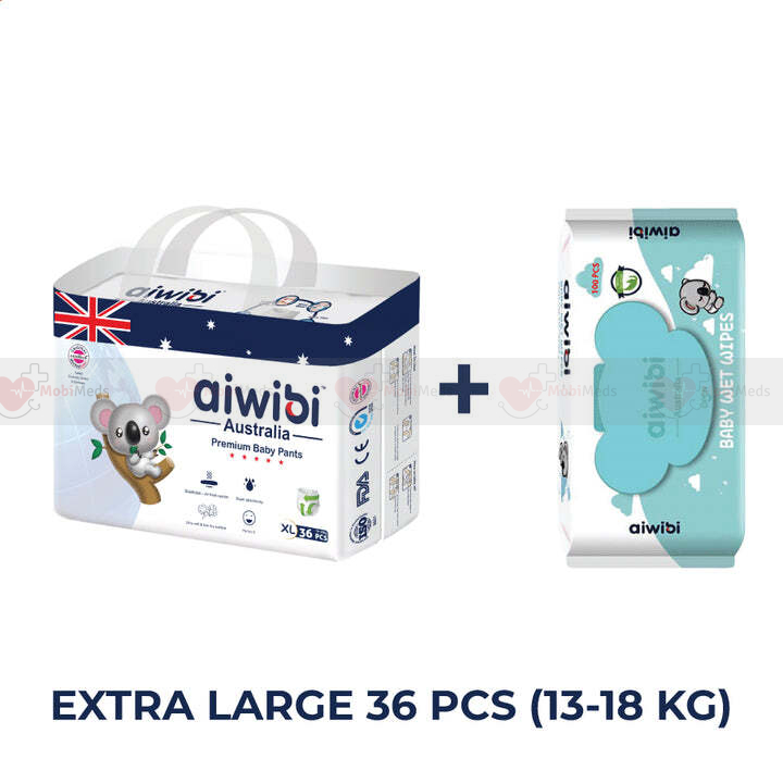 Aiwibi Australian Premium Baby Pants- XL36 with Wipes