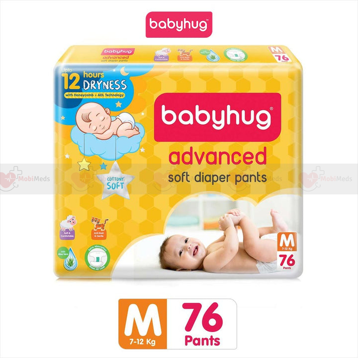 Babyhug Advanced Pant Style Baby Diapers Medium Size - 76 Pieces