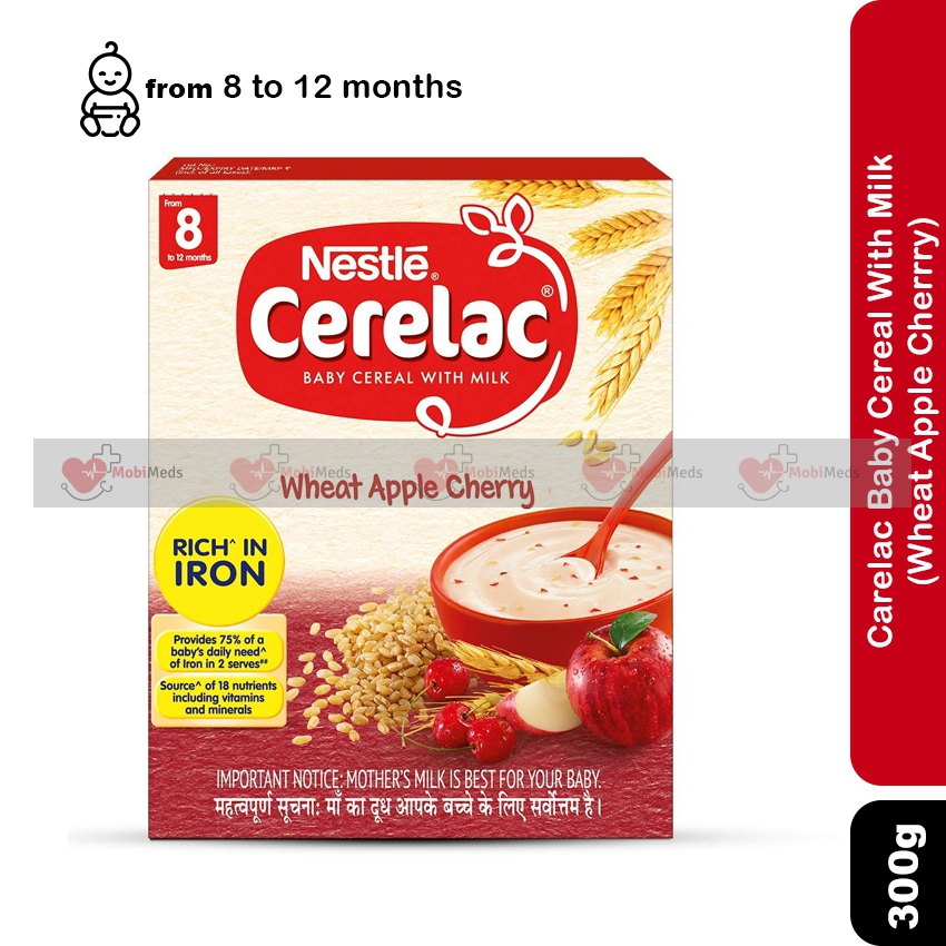 Carelac Baby Cereal With Milk (Wheat Apple Cherrry) 8 to 12 months