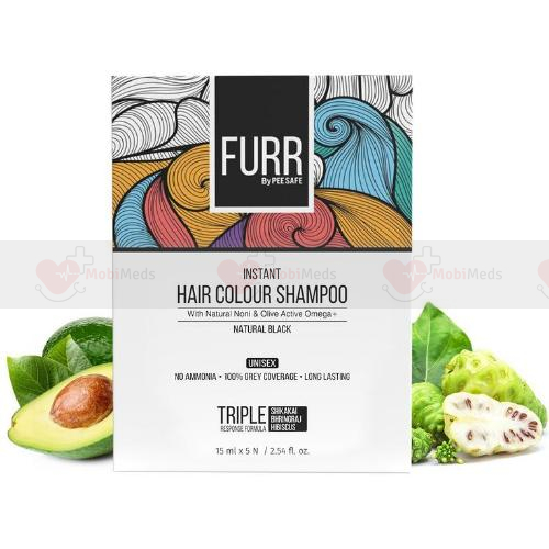 FURR by Pee Safe Natural Noni Hair Colour Shampoo Pack Of 5 Sachets