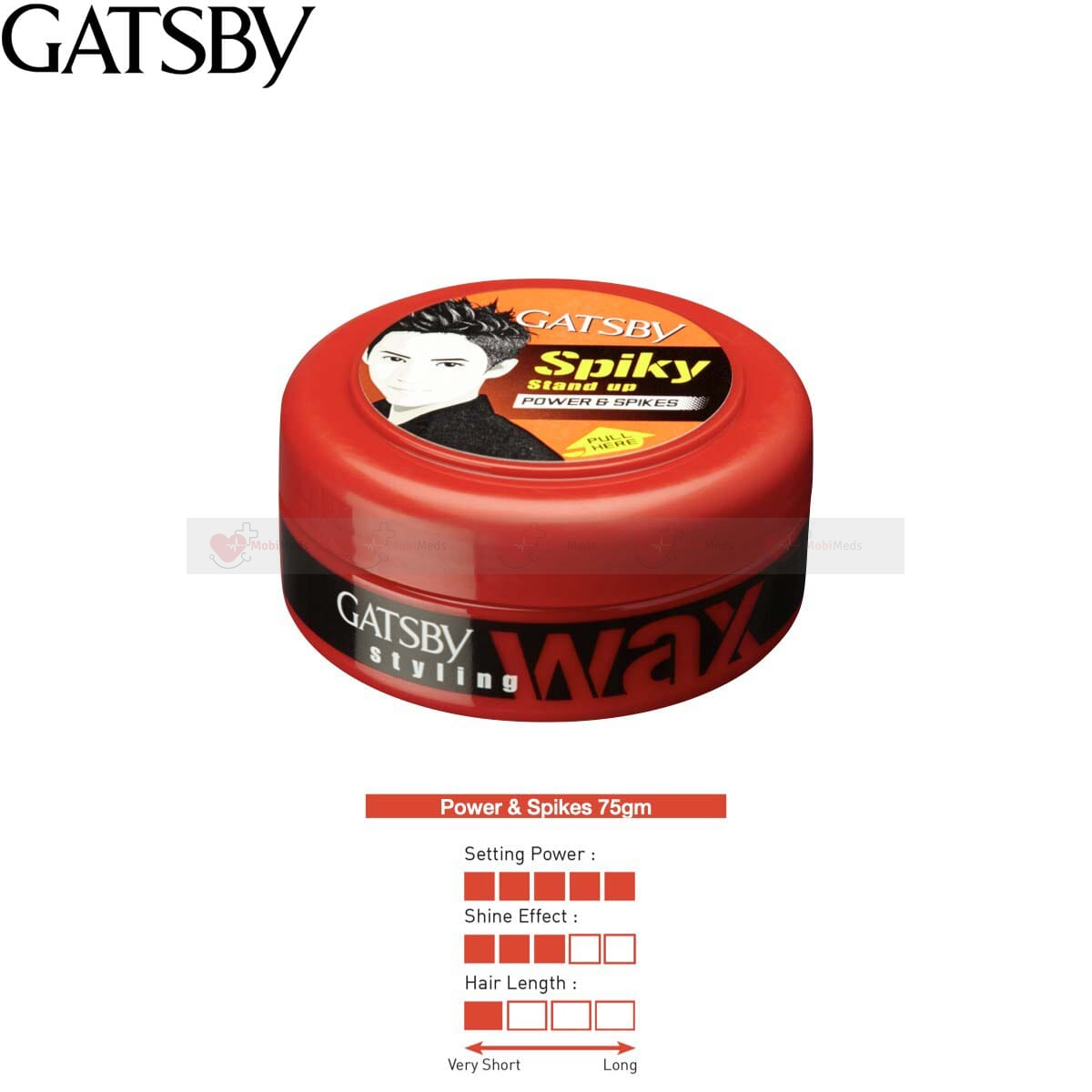 Gatsby Wax 75GM- POWER&SPIKES (RED)