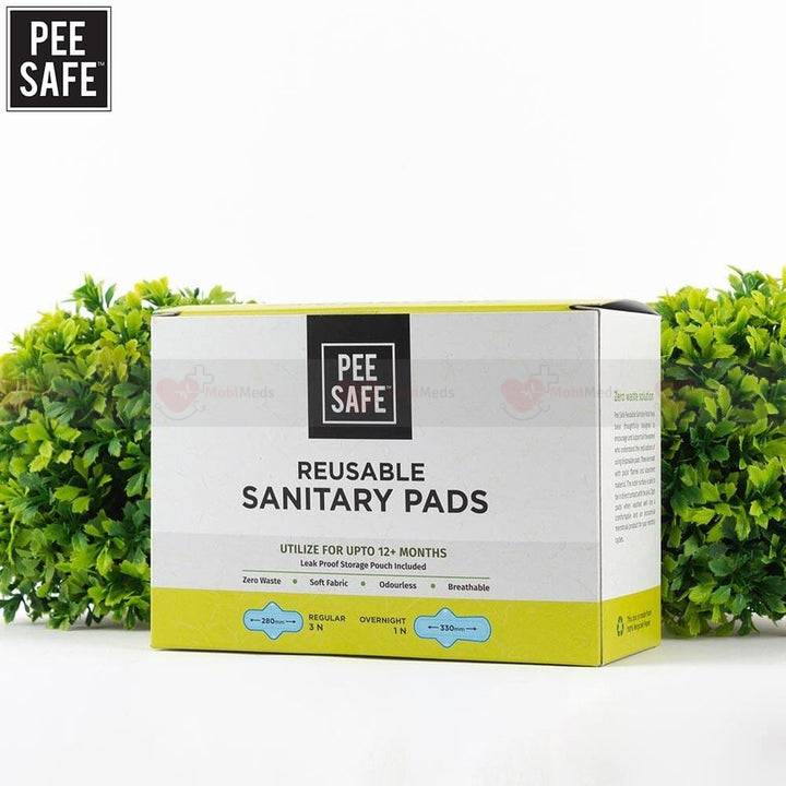 Pee Safe Reusable Sanitary Pads Pack of Four (Three Regular & One Overnight)